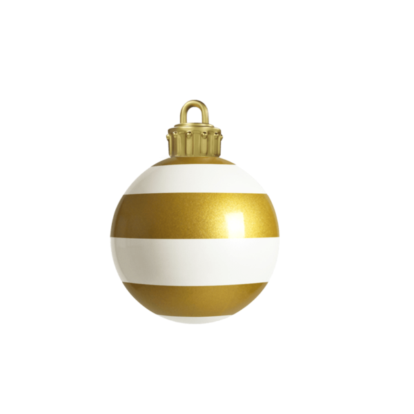 esfera rayada oro 45cms
